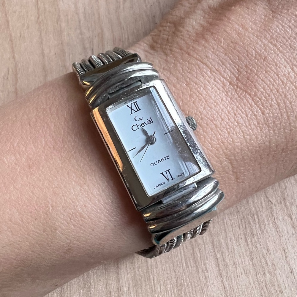 Cheval Ladies Rectangular Silver Tone Multi Stran… - image 2